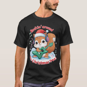 Camiseta La ardilla roca una guitarra del árbol de Navidad 
