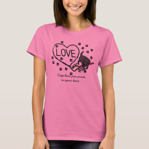 Camiseta La arena negra de Labrador pone letras al dibujo