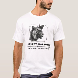 Camiseta La armonía de la naturaleza, el tigre y la maripos