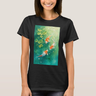 Camiseta La armonía de los peces de Koi en el estanque