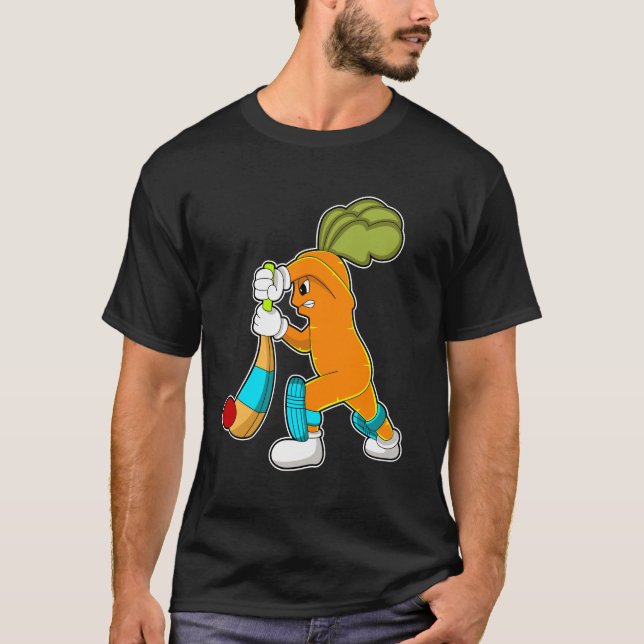 Camiseta La arrogancia en el cricket con el bate del cricke (Anverso)