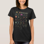 Camiseta La Astrofísica A to Z Funny Space Objects Science<br><div class="desc">Astrofísica A to Z Graciosa Objetos Espaciales La Ciencia Lover Regalo</div>