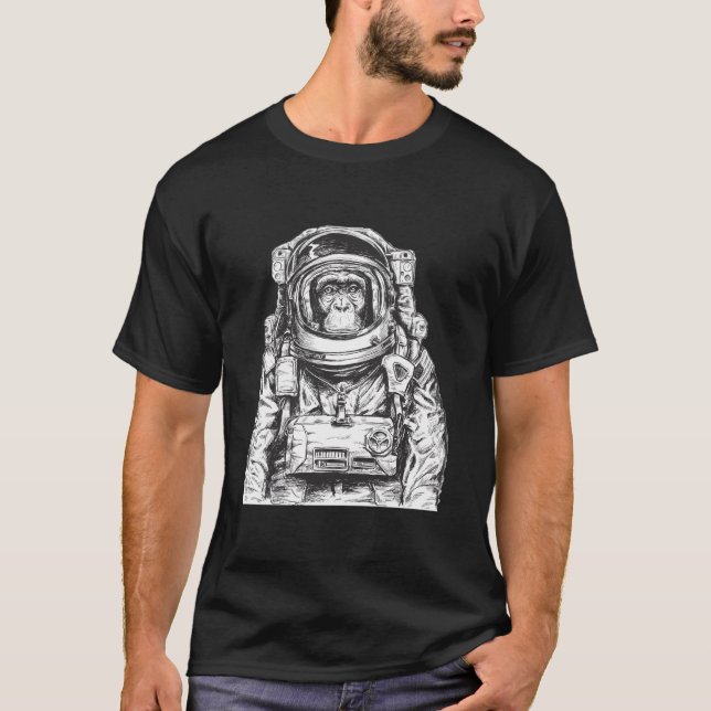 Camiseta La astronomía de los monos astronautas Chimpanzee  (Anverso)