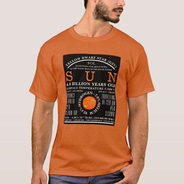 Camiseta La astronomía detallada del Sol (Anverso)