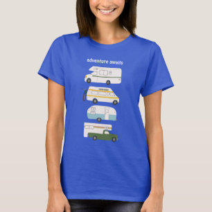 Camiseta ¡La aventura aguarda! Vanlife campervan rv del