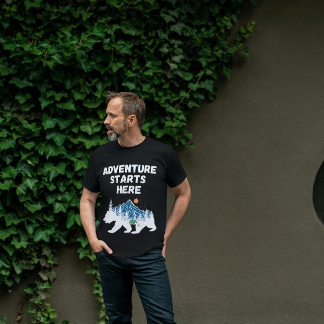 Camiseta La aventura comienza aquí con el campamento de la  (Subido por el creador)