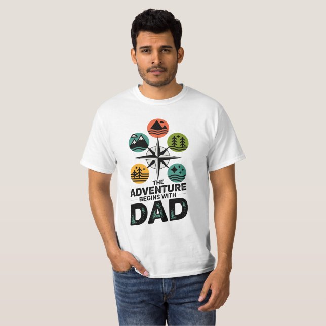 Camiseta La aventura comienza con papá (Anverso completo)
