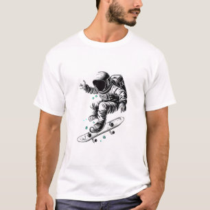 Camiseta La aventura cósmica del astronauta en el Skateboar