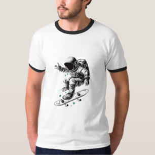 Camiseta La aventura cósmica del astronauta en el Skateboar