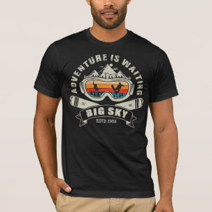 Camiseta La aventura de esquí del cielo grande de Retro est