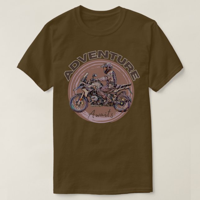 Camiseta La aventura de la motocicleta espera (Diseño del anverso)