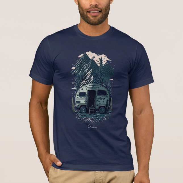 Camiseta La aventura del coche de camping de los nómadas (Anverso)