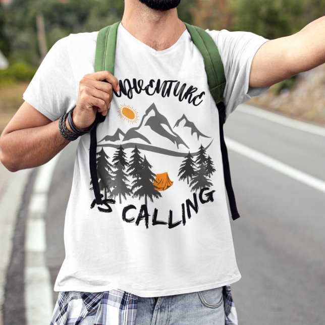 Camiseta La aventura es llamar, montañas, al aire libre, ca (Subido por el creador)
