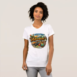 Camiseta La aventura espera Collage Vintage de viaje Vacaci