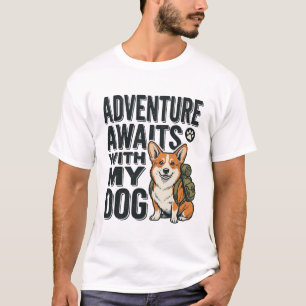 Camiseta La aventura espera con mi perro diseño vintage de 