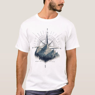 Camiseta La aventura espera – Emblema de brújula y montaña