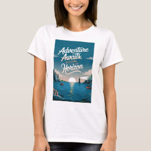 Camiseta La aventura espera, justo más allá del horizonte