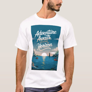 Camiseta La aventura espera, justo más allá del horizonte
