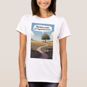 Camiseta La aventura espera, justo más allá del horizonte