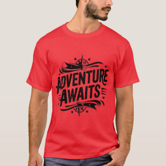 Camiseta La aventura espera la tipografía vintage