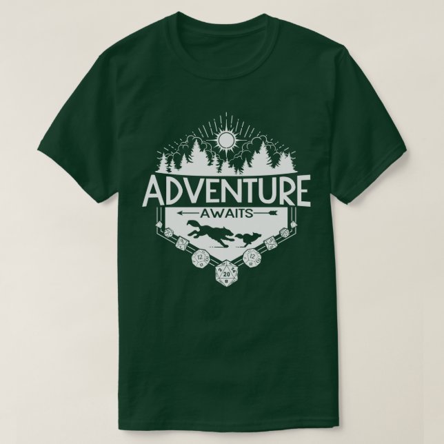 Camiseta La aventura espera la versión blanca (Diseño del anverso)