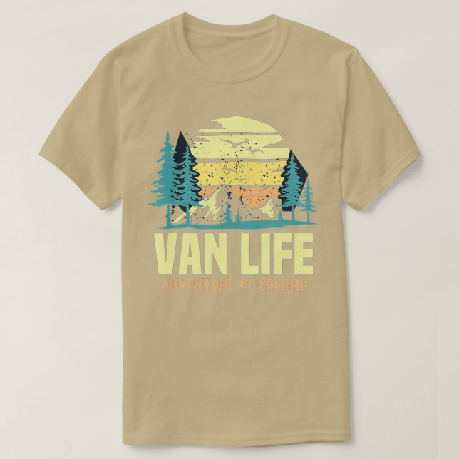 Camiseta La aventura llama a vivir el regalo de Van Life po (Diseño del anverso)