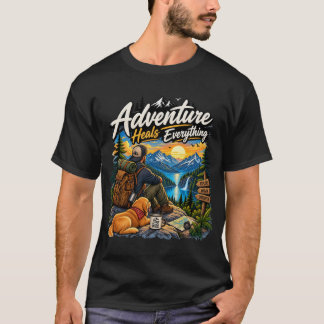 Camiseta ¡La aventura lo cura todo! Un diseño audaz y retro