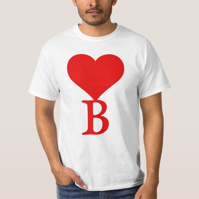 Camiseta La B inicial con un gran corazón rojo (Anverso)