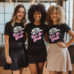 Camiseta La Bachelorette de los Chicas del Oeste Negro Rosa<br><div class="desc">Rosa Negro Occidental Vamos Chicas Bachelorette T-Shirt</div>