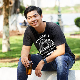 Camiseta La bachiller Party Groom Cerveza Negra y Blanca