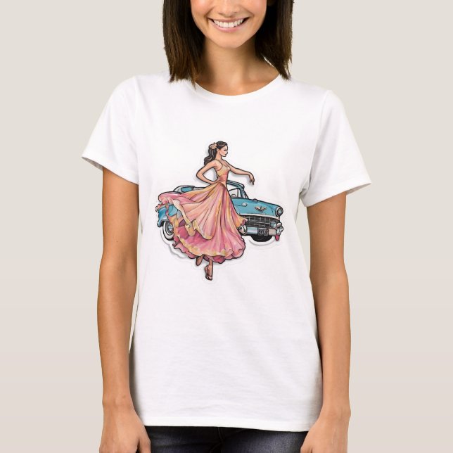 Camiseta la bailarina y su coche (Anverso)
