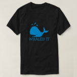 Camiseta La ballena<br><div class="desc">"Whaled It" camiseta de cachorro de ballena negra básica masculina</div>