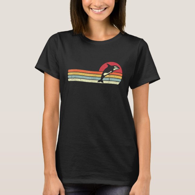 Camiseta La ballena asesina de estilo retro orca salva a la (Anverso)