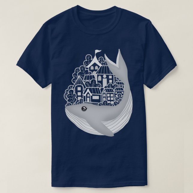 Camiseta La ballena trae a la ciudad a su espalda (Diseño del anverso)