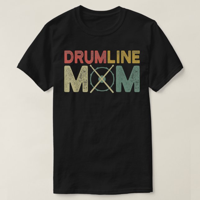 Camiseta La banda de música Drumline Mom Funny Retro Marcha (Diseño del anverso)