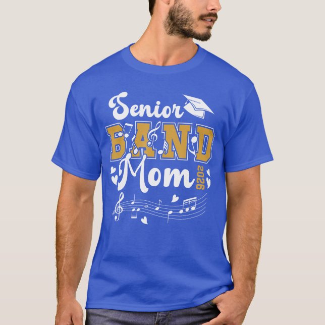 Camiseta La banda senior Mom 2026 Senior Marching Band Mama (Anverso)