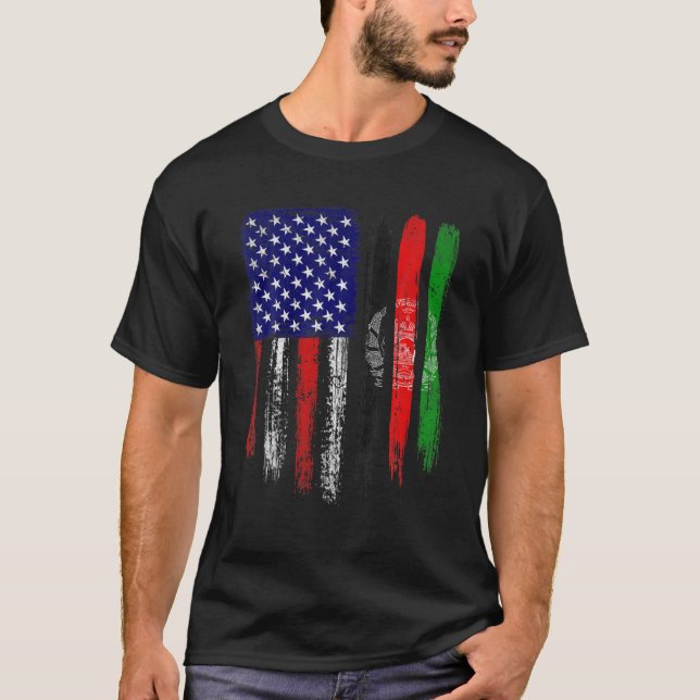 Camiseta La bandera afgana de los Estados Unidos patriótico (Anverso)