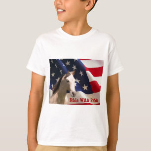 Camiseta La bandera americana del caballo embroma la