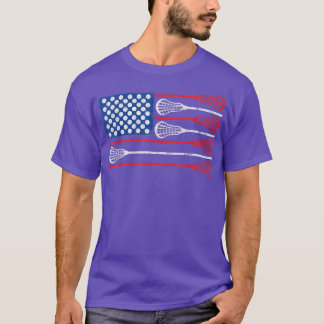 Camiseta La Bandera Americana Dolorida Lacrosse Patriótico