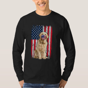 Camiseta La Bandera Americana Dorada Viste Cara De Máscara 