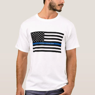 Camiseta La bandera americana fina de Blue Line de la