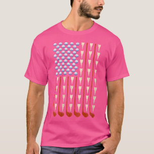 Camiseta La Bandera Americana Golf Funny Golfing Usa Golfer