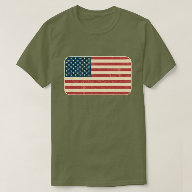 Camiseta La bandera americana se descoloró (Diseño del anverso)