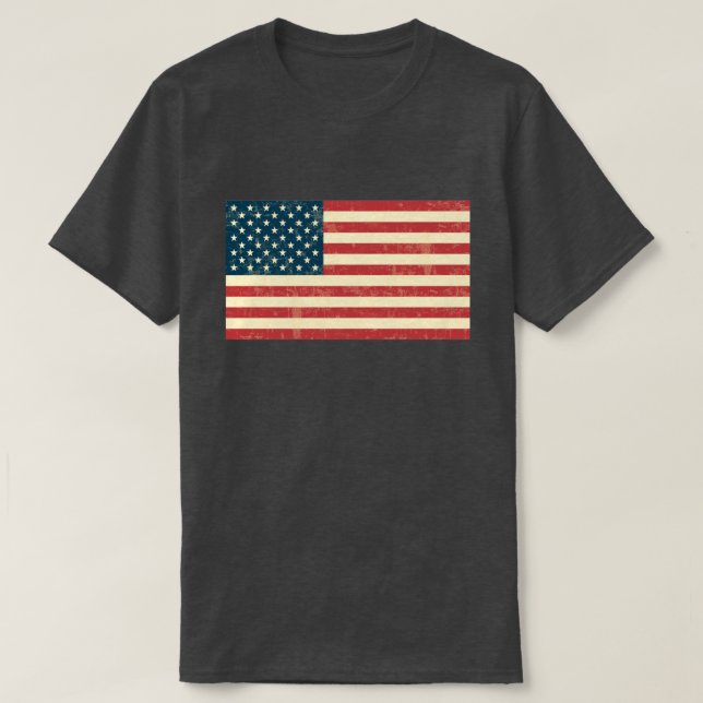 Camiseta La bandera americana se descoloró (Diseño del anverso)