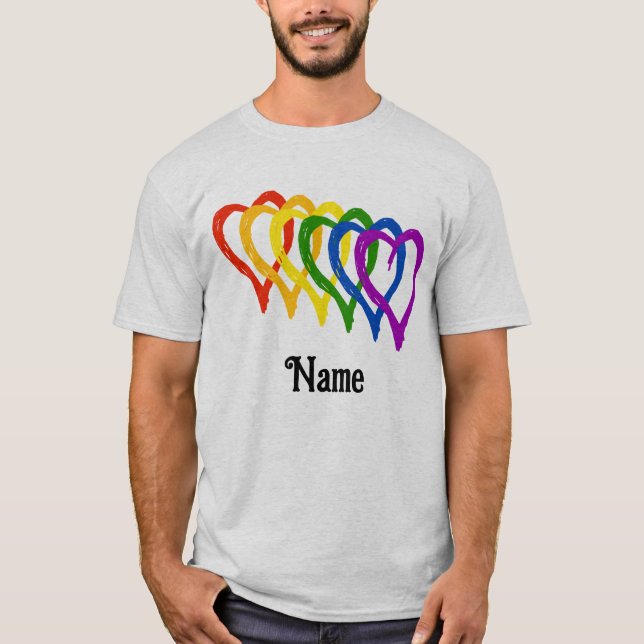 Camiseta La bandera arcoiris del Orgullo Gay de San Valentí (Anverso)