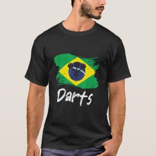 Camiseta La bandera brasileña de los dardos arde el país de