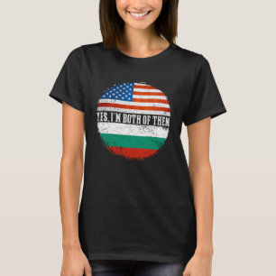 Camiseta La bandera búlgara media americana de los EE.UU. B