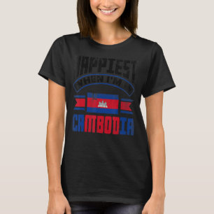 Camiseta La Bandera Camboyana De Camboya Es Más Feliz Cuand