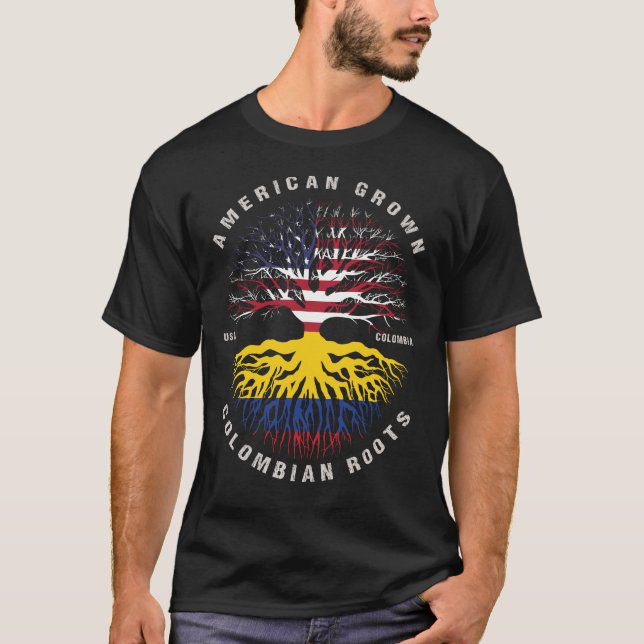 Camiseta La bandera colombiana crece en Estados Unidos (Anverso)