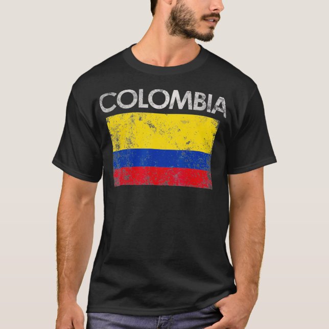 Camiseta La bandera colombiana vintage (Anverso)